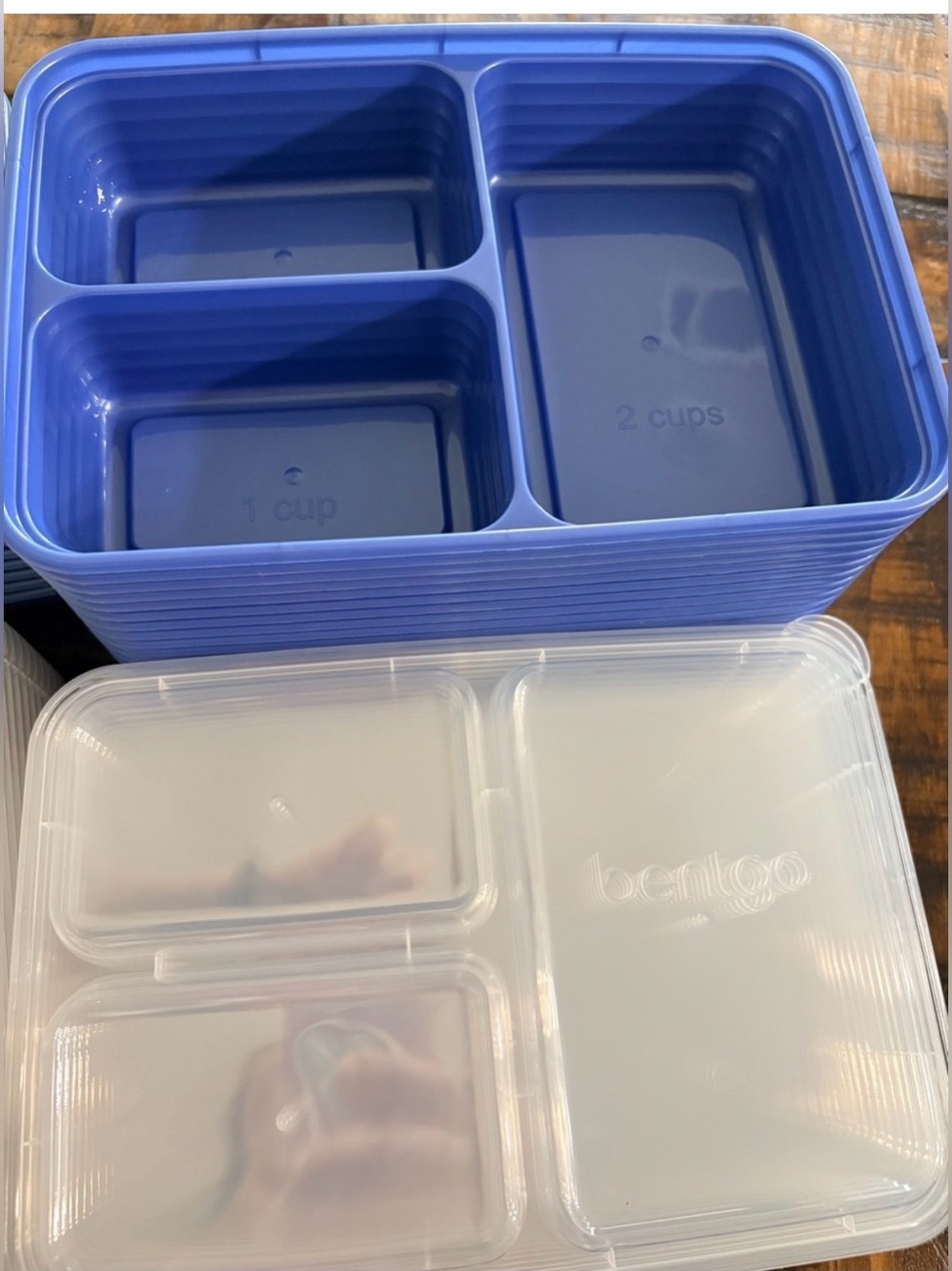 Bentgo Blue Divided food prep with Clear Lids x15